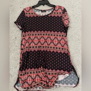 junior’s discreet black & red blouse size xl